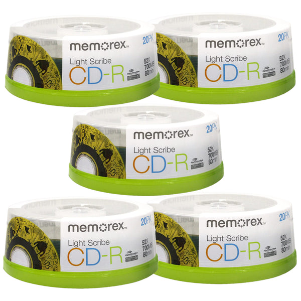 Memorex LightScribe CD-R Blank Disc Printable Media (32024732) - 20 Pack  Quantities