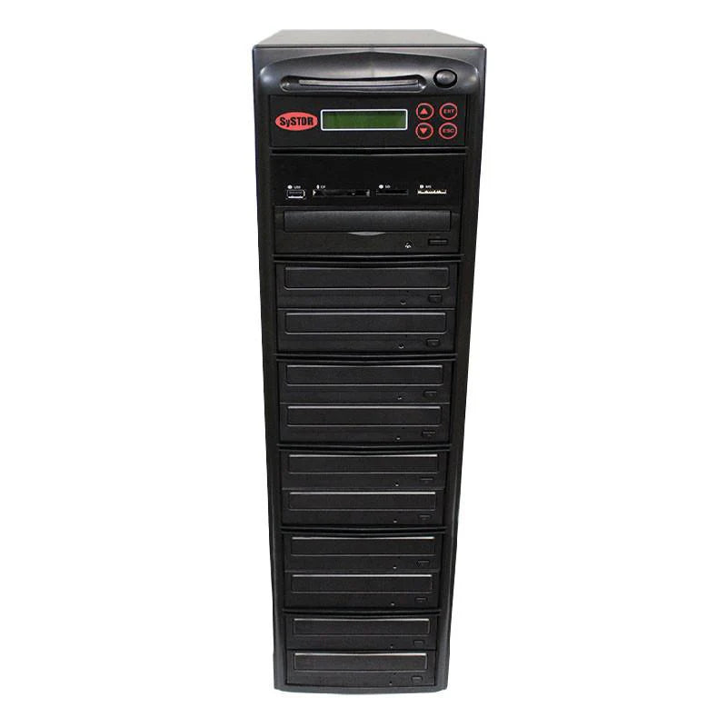 Systor Multi Media Center - Flash Memory Drive (USB/SD/CF/MS/MMC) to Disc Backup + 1 to 10 SATA Blu-Ray Duplicator - BD-MBC-10