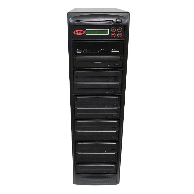 Systor Multi Media Center - Flash Memory Drive (USB/SD/CF/MS/MMC) to Disc Backup + 1 to 9 SATA Blu-Ray Duplicator - BD-MBC-9